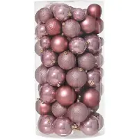 Décoris Kerstbal Vintage Roze D 4 / 6 / 8 Cm 100 Stuks