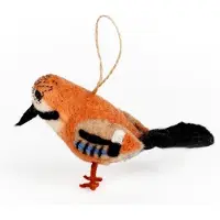 Sjaal met Verhaal Kerst Ornament Manu Vlaamse Gaai Bruin / Zwart 13 X 8 X 6 Cm