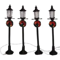 Intratuin Kerstdorp Verlichting Straatlantaarn Met Krans H 10 Cm 4 Stuks