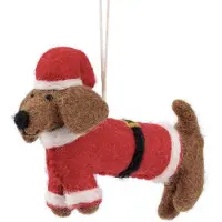 Sjaal met Verhaal Kerst Ornament Teckel Kerstman 10 X 6 X 13 Cm