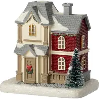 Intratuin Kersthuisje Huis Met Kerstboom 11,5 X 8 X 11 Cm