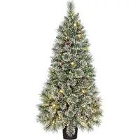 Black Box Trees Kunstkerstboom Vandans Besneeuwd Met 70 Lampjes Warm Wit D 60 H 120 Cm
