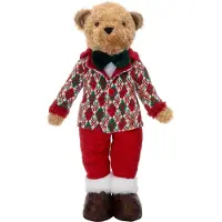 Intratuin Kerstfiguur Yende Beer Man Rood 25 X 12 X 71 Cm