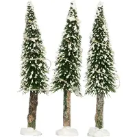 Intratuin Kerstdorpminiatuur Bomen Met LED Verlichting D 3,5 H 14 Cm 3 Stuks