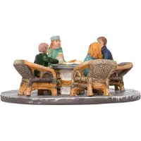 Intratuin Kerstdorpminiatuur Terras Met 4 Mensen D 11 H 5 Cm