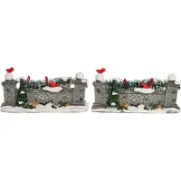 Intratuin Kerstdorpminiatuur Muurtje 9,5 X 3,2 X 4,5 Cm 2 Stuks