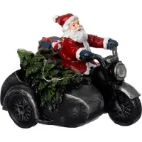 Intratuin Kerstfiguur Kerstman Op Motor Met Verlichting 12 X 8 X 9 Cm