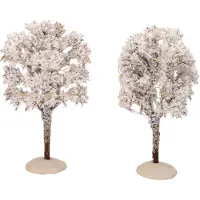Intratuin Kerstdorpminiatuur Bomen 24 Lampjes Warm Wit 7 X 7 X 14 Cm 2 Stuks