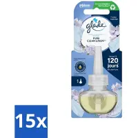 Glade 15 x - Navulling Elektrische Olie - Pure Clean Linen - Zonder Houder - Voordeelverpakking - 15 stuks