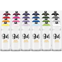Montana Colors MTN94 Spuitbussen pakket - 24 kleuren lage druk en matte afwerking graffiti spuitverf - 400ml