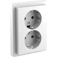 Schneider Electric Dubbel stopcontact - Inbouw - Randaarde - 2V - Verticaal - Beveiliging - Lotuswit - D-Life - - MTN2420-6535