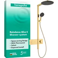 Hansgrohe Raindance Alive S - Doucheset met thermostaat, diameter 30 cm, 3 stralen, gepolijste goudlook 24582990