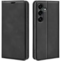 Mobigear Telefoonhoesje geschikt voor Samsung Galaxy S25 FE Hoesje | Retro Slim Bookcase Portemonnee | Pasjeshouder voor 3 Pasjes | Telefoonhoesje voor Pinpas / OV Kaart / Rijbewijs - Zwart