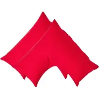 Homescapes Percale Katoen V-Kussensloop Set van 2 - Rood - 100% Egyptisch Katoen - 200TC - 38 x 76 cm