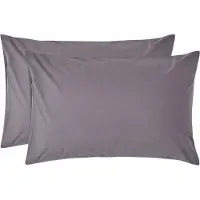 Homescapes Kussensloop 50x75 cm Set van 2 – Donkergrijs – 100% Egyptisch Perkal Katoen – 200 TC