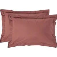 Homescapes Kussensloop 50x75 cm met Rand (Oxford) Set van 2 – Chocoladebruin – 100% Egyptisch Perkal Katoen – 200 TC