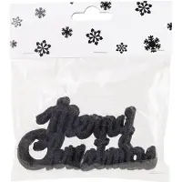 COSY&TRENDY Cosy at Home Kersthangers Merry Christmas - 18x st - zwart - 10 cm - kunststof - kerstversiering - Kerstornamenten