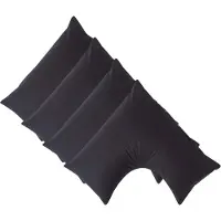 Homescapes Percale Katoen V-Kussensloop Set van 4 - Zwart - 100% Egyptisch Katoen - 200TC - 38 x 76 cm