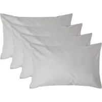 Homescapes Kussensloop 50x75 cm Set van 4 – Zilvergrijs – 100% Egyptisch Perkal Katoen – 200 TC