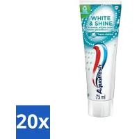 Aquafresh 20 x White & Shine - Whitening Tandpasta - 75 ml - Witte Tanden - Tanden Reinigen - Tanden Glans - Tanden Verlichten - Tanden Beschermen
