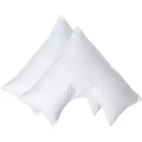 Homescapes Percale Katoen V-Kussensloop Set van 2 - Wit - 100% Egyptisch Katoen - 200TC - 38 x 76 cm