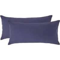 Homescapes Kussensloop 40x80 cm Set van 2 – Marineblauw – 100% Egyptisch Perkal Katoen – 200 TC