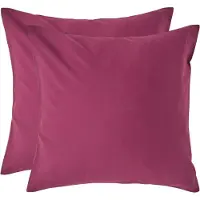 Homescapes Kussensloop 40x40 cm Set van 2 – Bordeaux – 100% Egyptisch Perkal Katoen – 200 TC