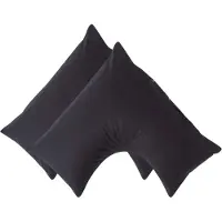 Homescapes Percale Katoen V-Kussensloop Set van 2 - Zwart - 100% Egyptisch Katoen - 200TC - 38 x 76 cm