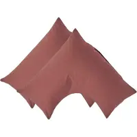 Homescapes Percale Katoen V-Kussensloop Set van 2 - Chocoladebruin - 100% Egyptisch Katoen - 200TC - 38 x 76 cm
