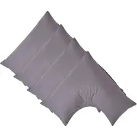Homescapes Percale Katoen V-Kussensloop Set van 4 - Donkergrijs - 100% Egyptisch Katoen - 200TC - 38 x 76 cm