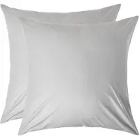 Homescapes Kussensloop 60x60 cm Set van 2 – Zilvergrijs – 100% Egyptisch Perkal Katoen – 200 TC