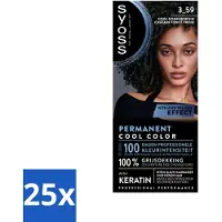 Syoss 25 x - Coloration 3-59 Cool Donkerbruin - Haarverf - Grijsdekking - Vermindert Haarbreuk - Haarverf - Grijsdekking - Donkerbruin - Keratine - Haarverzorging
