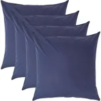 Homescapes Kussensloop 60x60 cm Set van 4 – Marineblauw – 100% Egyptisch Perkal Katoen – 200 TC