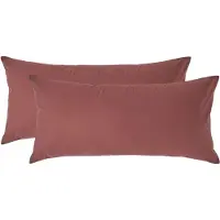 Homescapes Kussensloop 40x80 cm Set van 2 – Chocoladebruin – 100% Egyptisch Perkal Katoen – 200 TC