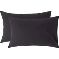 Homescapes Kussensloop 50x75 cm Set van 2 – Zwart – 100% Egyptisch Perkal Katoen – 200 TC