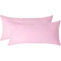 Homescapes Kussensloop 40x80 cm Set van 2 – Roze – 100% Egyptisch Perkal Katoen – 200 TC