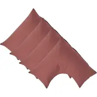 Homescapes Percale Katoen V-Kussensloop Set van 4 - Chocoladebruin - 100% Egyptisch Katoen - 200TC - 38 x 76 cm