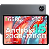 Doogee Tab A9 Pro -Tablet-Android 15- 10,1 inch HD IPS -24GB ROM+128GB ROM（2TB TF）-BT5.0-6580mAh/18W-Dubbele luidsprekers-Face ID-5G Wi-Fi-A GPS-GPS-Grijs
