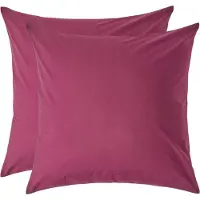 Homescapes Kussensloop 80x80 cm Set van 2 – Bordeaux – 100% Egyptisch Perkal Katoen – 200 TC