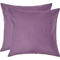 Homescapes Kussensloop 60x60 cm Set van 2 – Paars – 100% Egyptisch Perkal Katoen – 200 TC