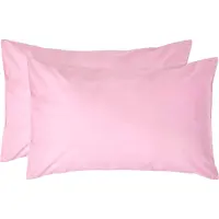 Homescapes Kussensloop 50x75 cm Set van 2 – Roze – 100% Egyptisch Perkal Katoen – 200 TC