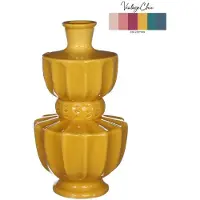 Ideas 4 Seasons Vaas Bellagio Mosterd Ø11xH20cm Geel geel Keramiek Vaas