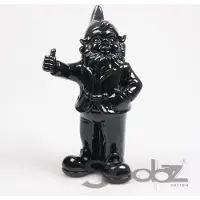 Stoobz Design Stoobz Kabouter duim omhoog zwart 31cm zwart Polyresin Tuinbeeld