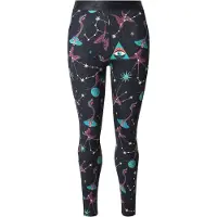 Ulla Popken Leggings turquoise / roodviolet / zwart