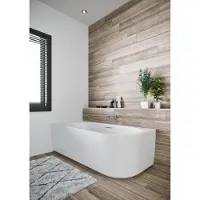 Riho Desire Corner Halfvrijstaand Bad 184x84cm - Acryl - Rechts - Velvet Wit - Fall - Baden, Halfvrijstaande Baden - 8714148607442