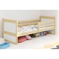 BMS - Eenpersoonsbed - 90x190 cm - Jongeren - Pine/Wit - Met matras