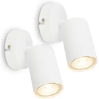 Briloner TIB - Set van 2 LED Opbouwspot - wandspot met GU10 - kantelbaar - Ø8 - wit