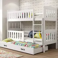 BMS Triple Youth Bed KUBUŚ - 90x200 cm - Jongens en Meisjes - Wit