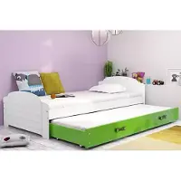 BMS - Pull-Out Jeugdbed - 90x200 cm - Wit/Groen