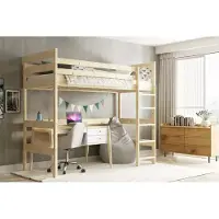 BMS - Bunk Bed - 90x200 - Met Matras - Natuurlijk Hout